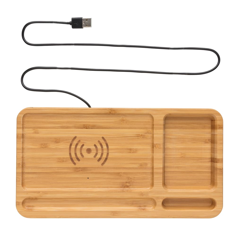 Miniature 4 pour Organiseur de bureau en bambou avec chargeur 10W FSC®