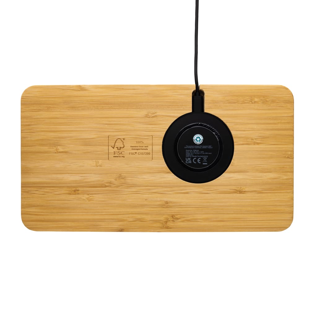 Miniature 5 pour Organiseur de bureau en bambou avec chargeur 10W FSC®