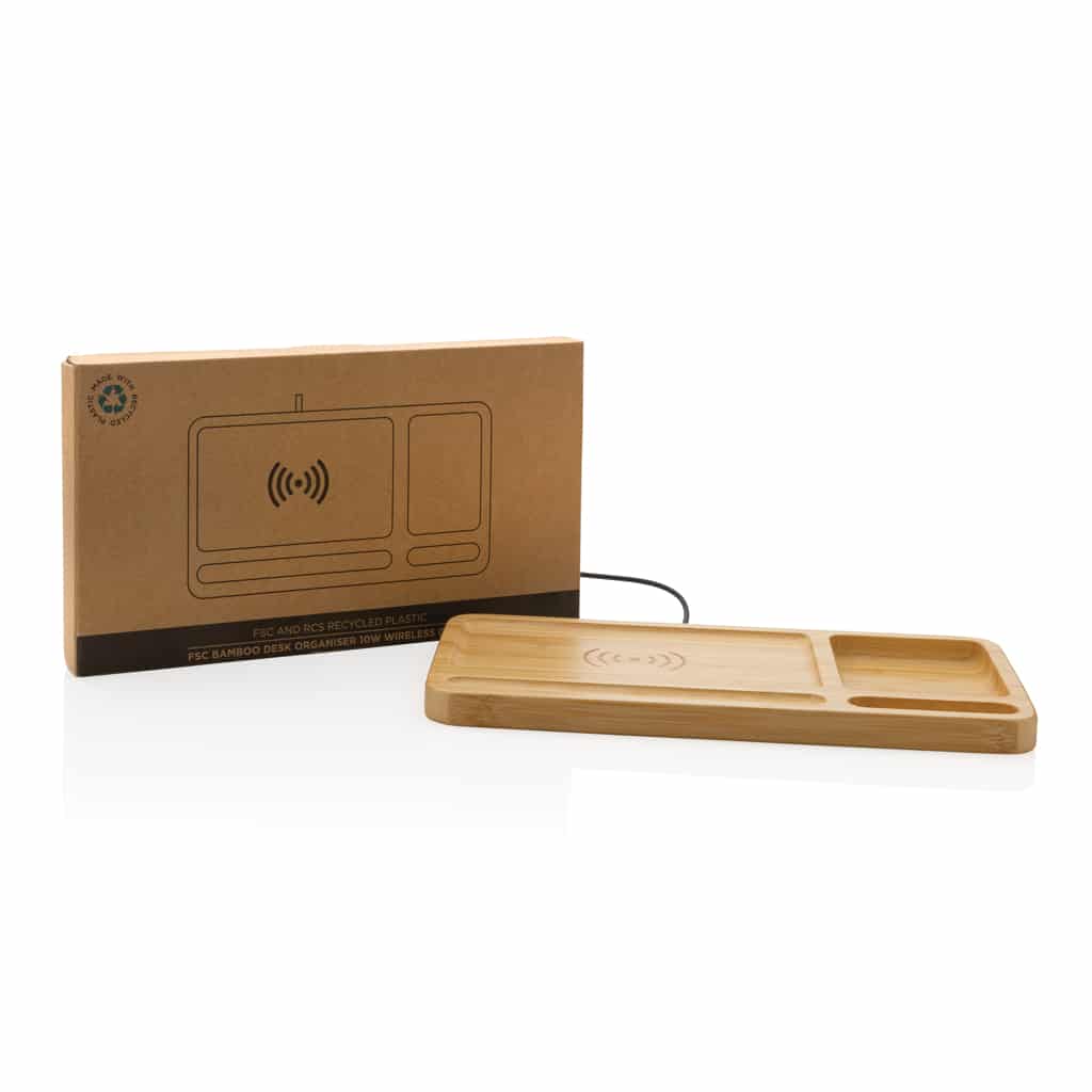 Miniature 9 pour Organiseur de bureau en bambou avec chargeur 10W FSC®