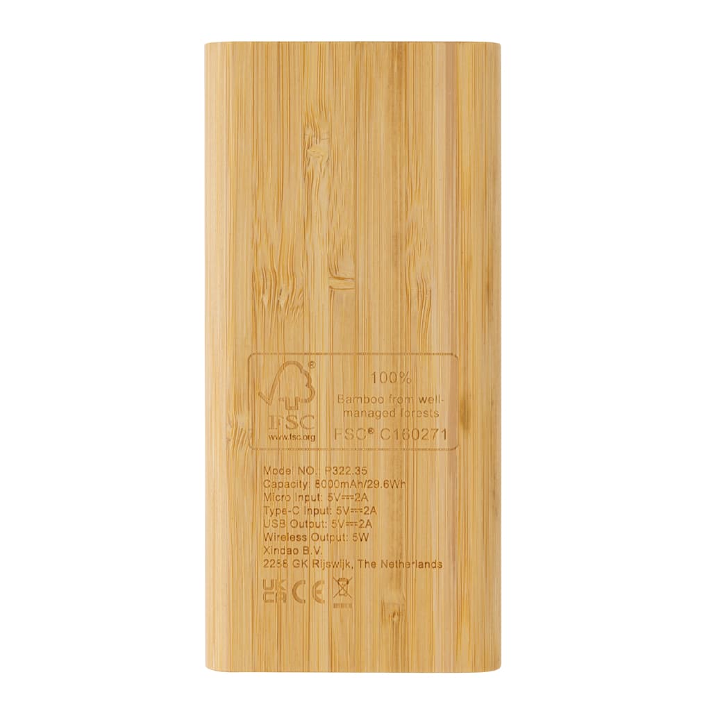 Miniature 6 pour Powerbank 8000 mAh avec induction 5W en bambou certifié FSC®