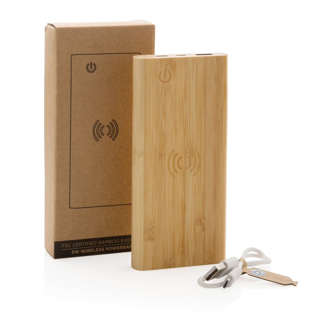 Miniature 12 pour Powerbank 8000 mAh avec induction 5W en bambou certifié FSC®