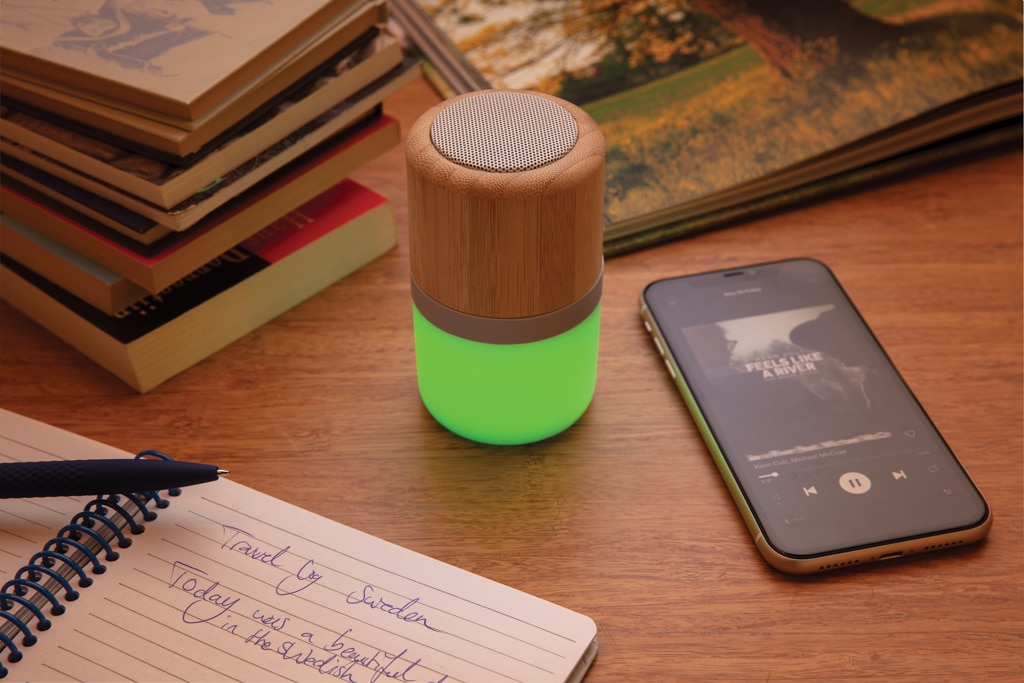 Miniature 10 pour Enceinte 3W en bambou avec lumière d'ambiance
