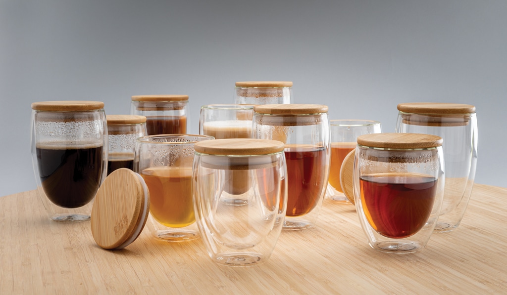 Miniature 10 pour Verre double paroi 350ml avec couvercle en bambou
