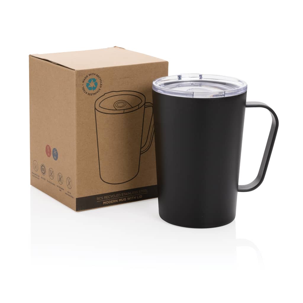 Miniature 12 pour Tasse moderne en acier inoxydable recyclé RCS avec couvercle