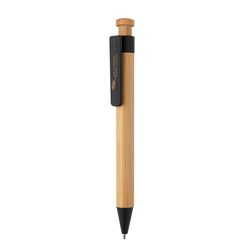 Miniature 5 pour Stylo en bambou avec clip en fibre de paille