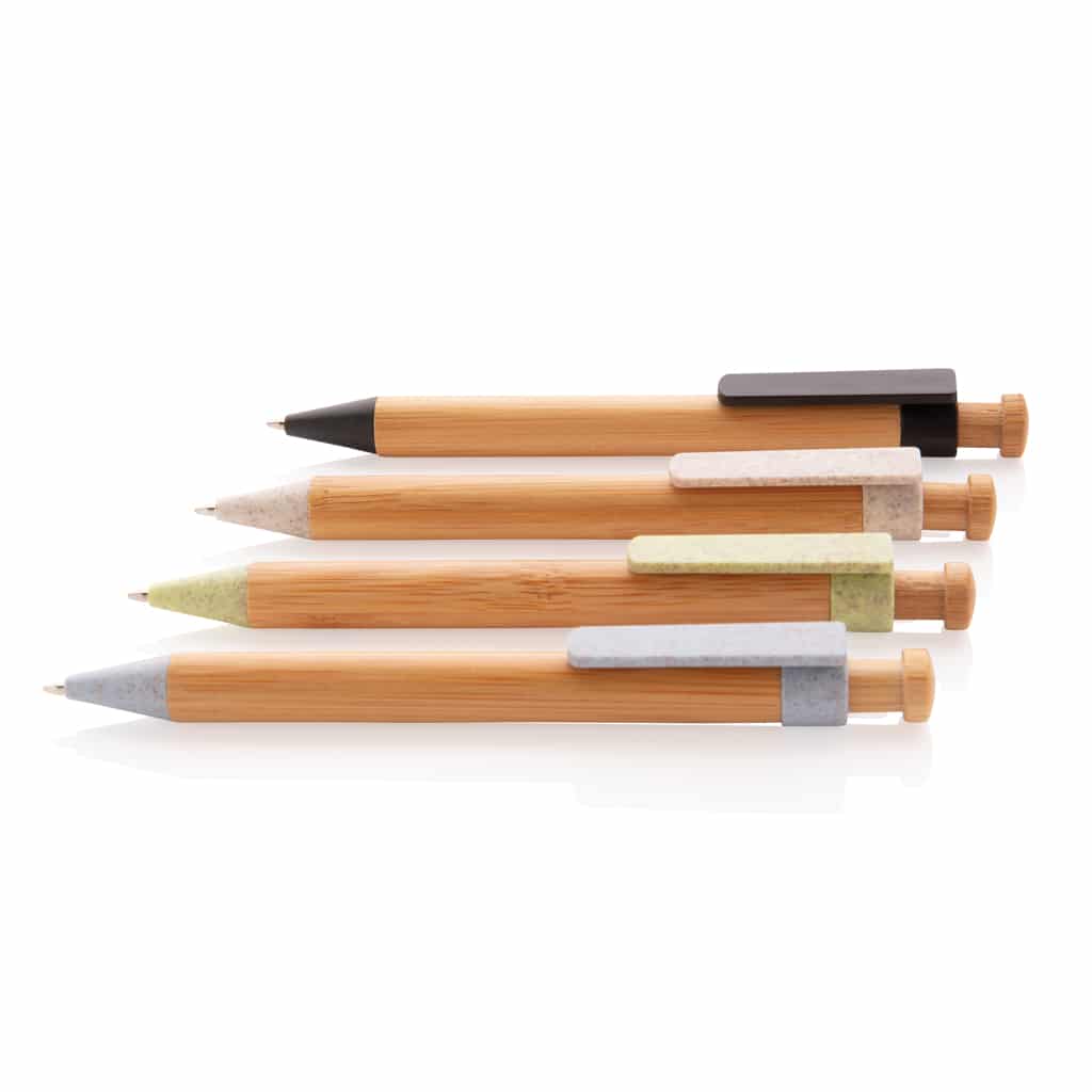 Miniature 6 pour Stylo en bambou avec clip en fibre de paille