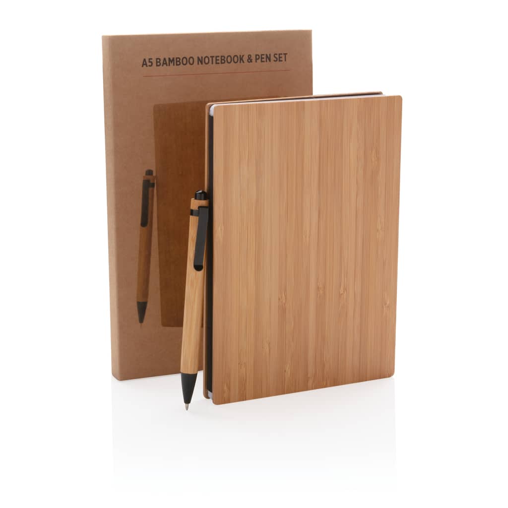 Miniature 8 pour Set carnets de notes A5 et stylo en bambou