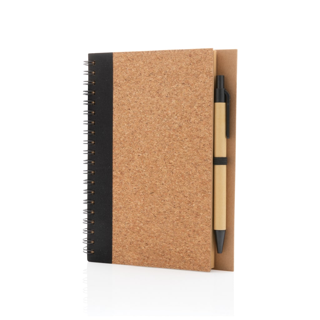 Miniature 2 pour Cahier à spirales en liège avec stylo