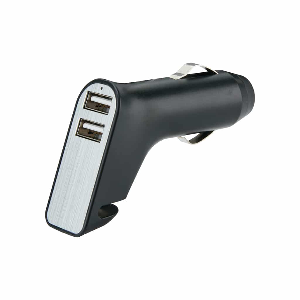 Miniature 2 pour Double chargeur allume-cigare avec coupe-ceinture et marteau
