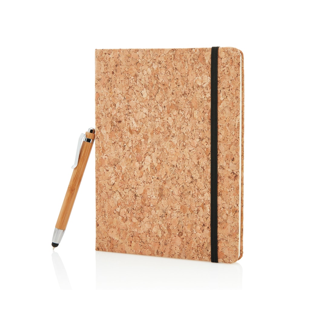 Miniature 2 pour Carnet de notes en liège avec stylo en bambou A5