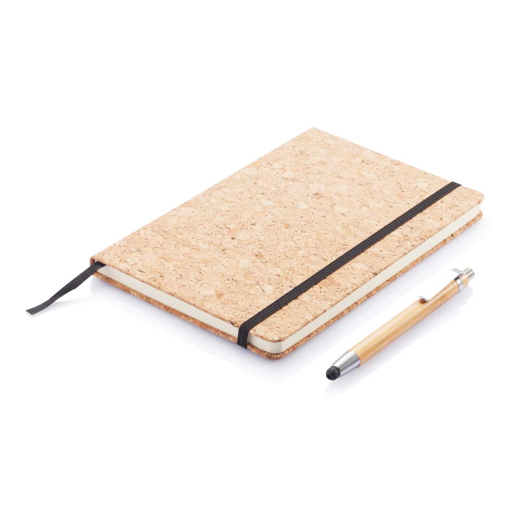 Miniature 3 pour Carnet de notes en liège avec stylo en bambou A5