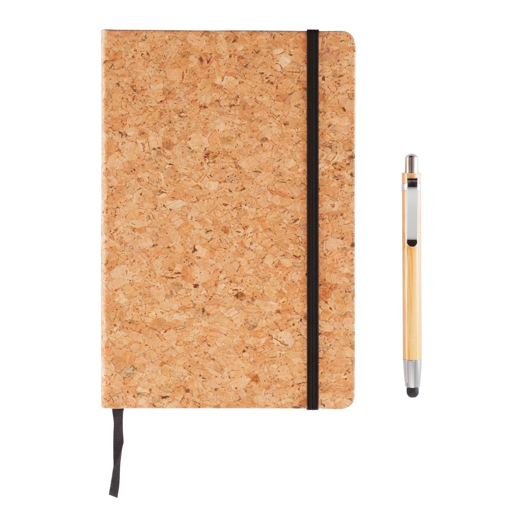 Miniature 6 pour Carnet de notes en liège avec stylo en bambou A5