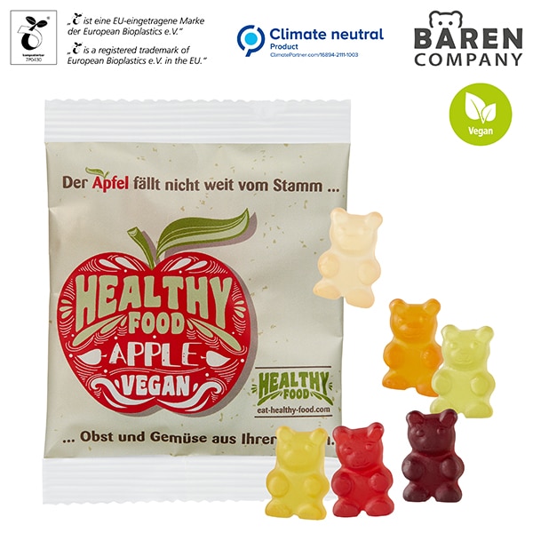 Oursons XXL bonbons vegan sachet 20g personnalisé transparent