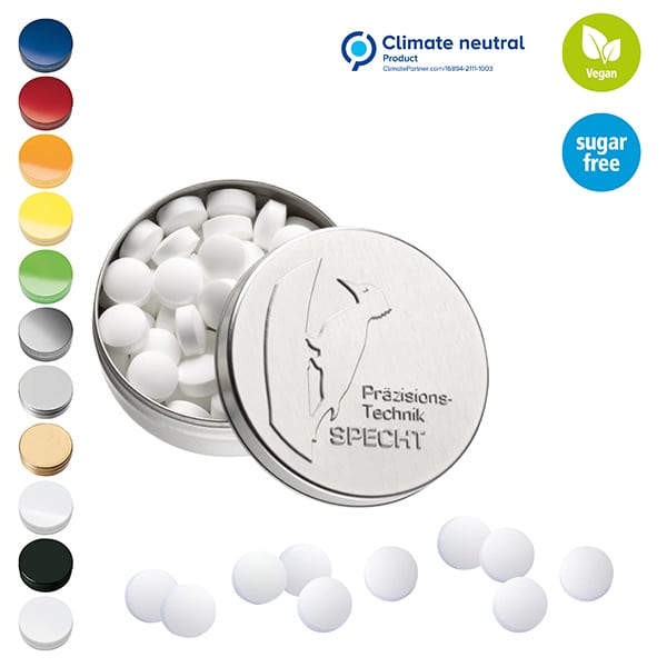 Miniature 1 pour Boîte XS avec couvercle estampé avec pastilles à la menthe Stévia*, 18g
