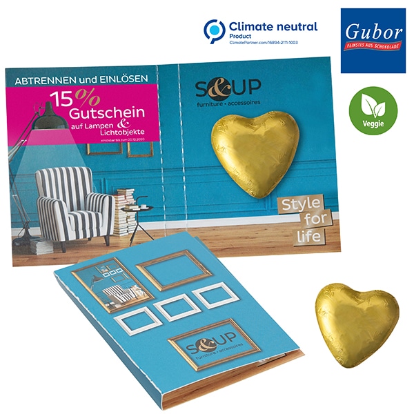 Miniature 1 pour Carte à croquer avec cœur en chocolat - motif standard