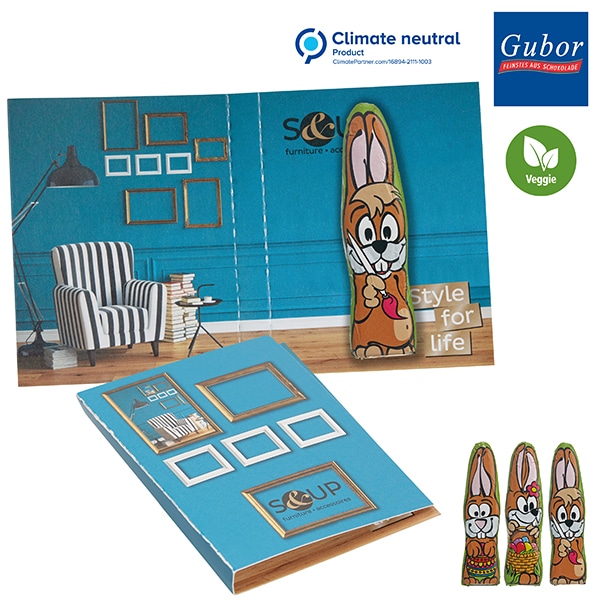 Miniature 1 pour Carte à croquer avec Lapin de Pâques en chocolat MINI - motif standard