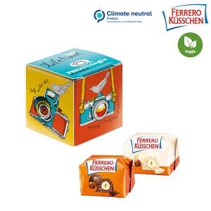 Visuel Mini-cube publicitaire avec un Ferrero Küsschen