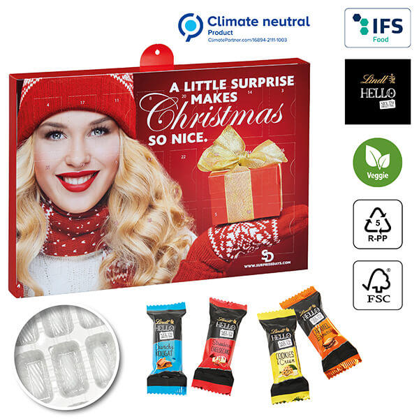 Miniature 1 pour Calendrier de l'avent Premium cadeau BUSINESS avec Hello Mini Sticks de Lindt