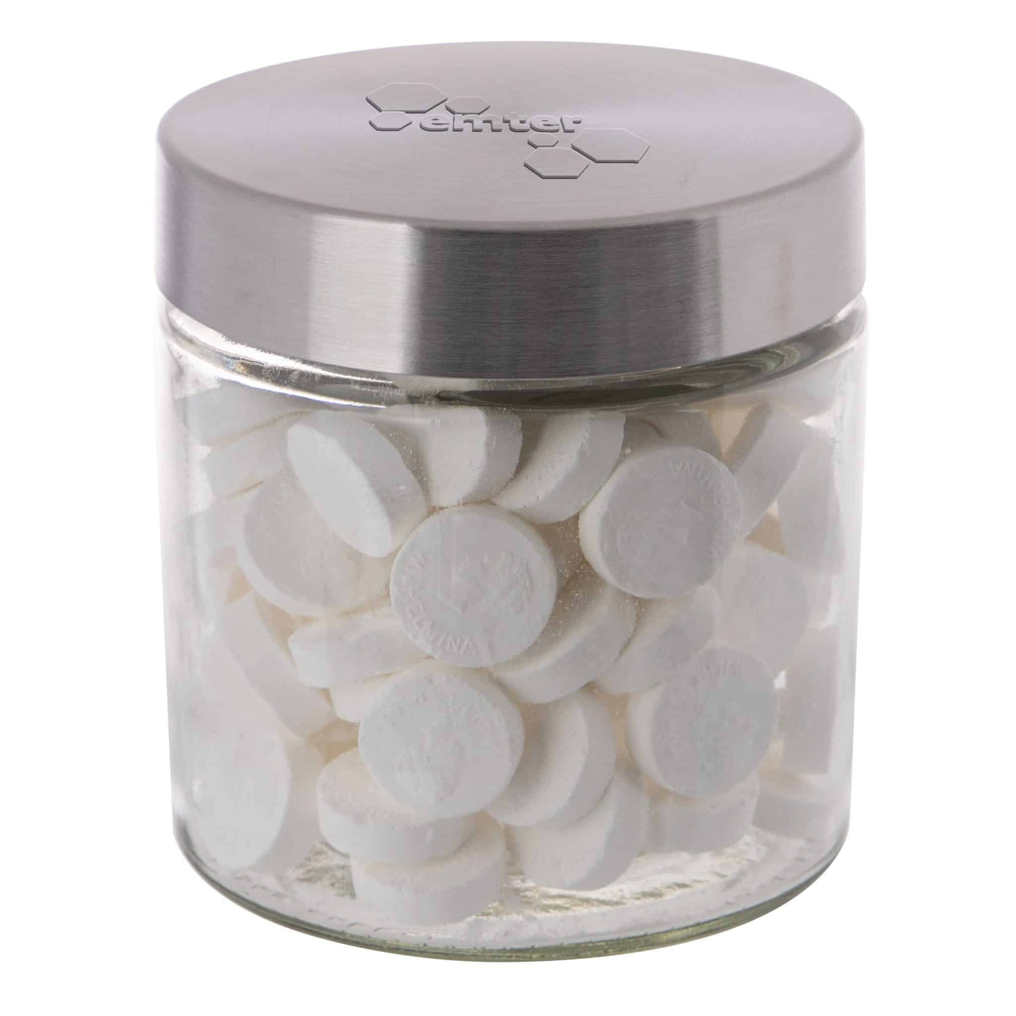 Miniature 1 pour Bocal en verre avec couvercle en acier inoxydable 0,9 litre, avec embossage-E