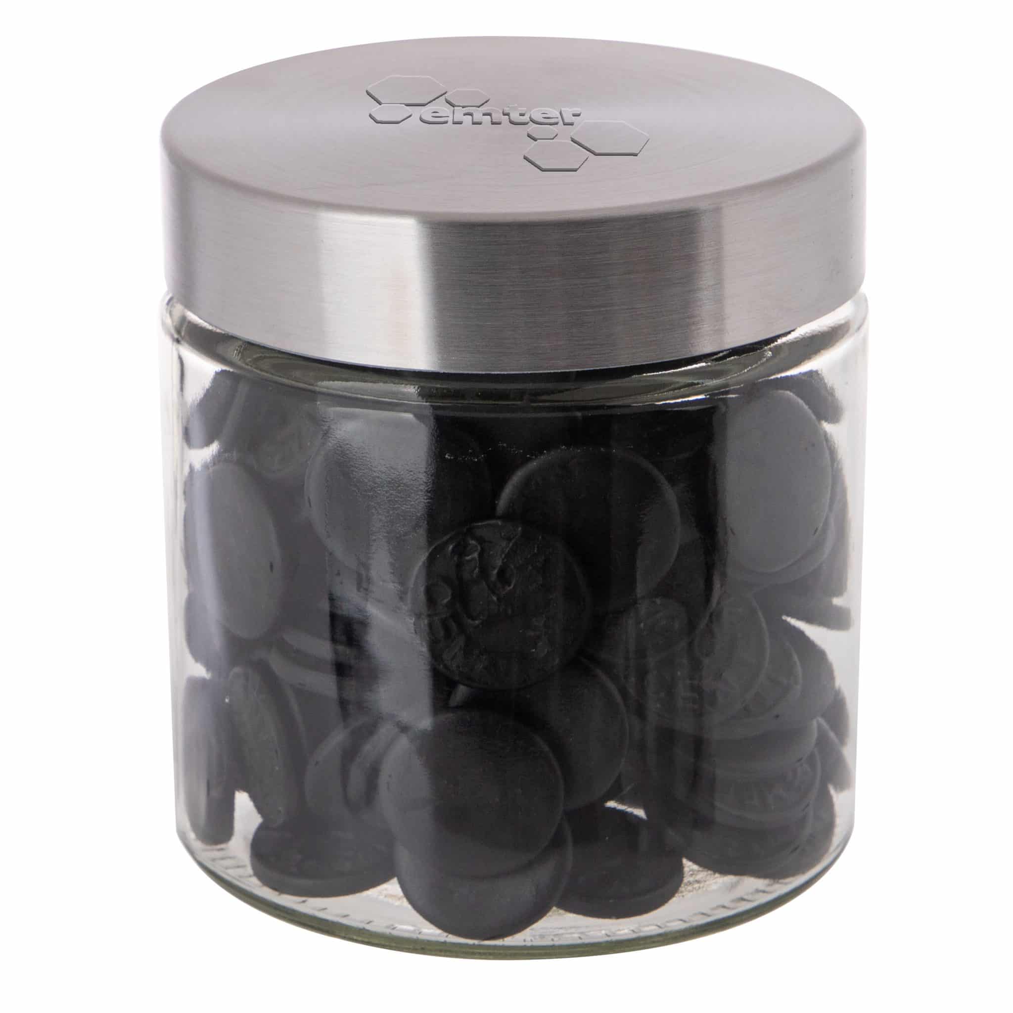 Miniature 1 pour Bocal en verre avec couvercle en acier inoxydable 0,9 litre, avec embossage-E