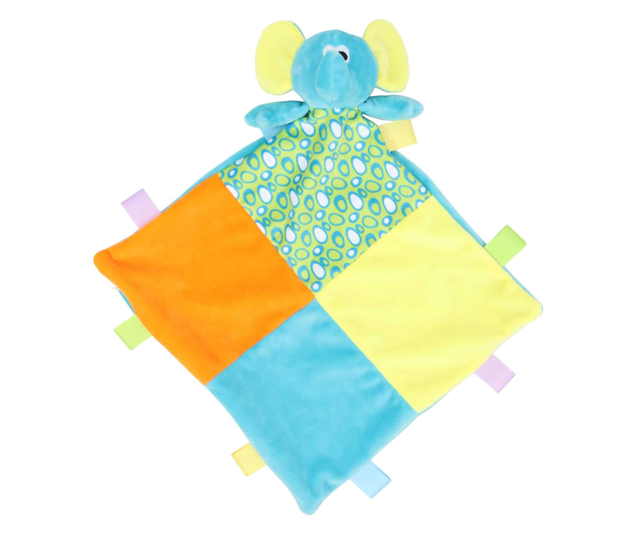 Miniature 1 pour Doudou plat multicolore éléphant
