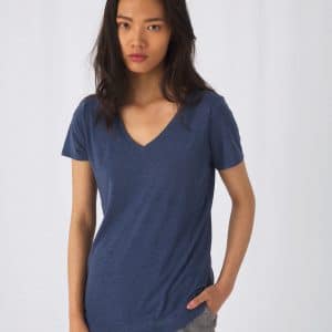 Visuel T-shirt Triblend col V Femme