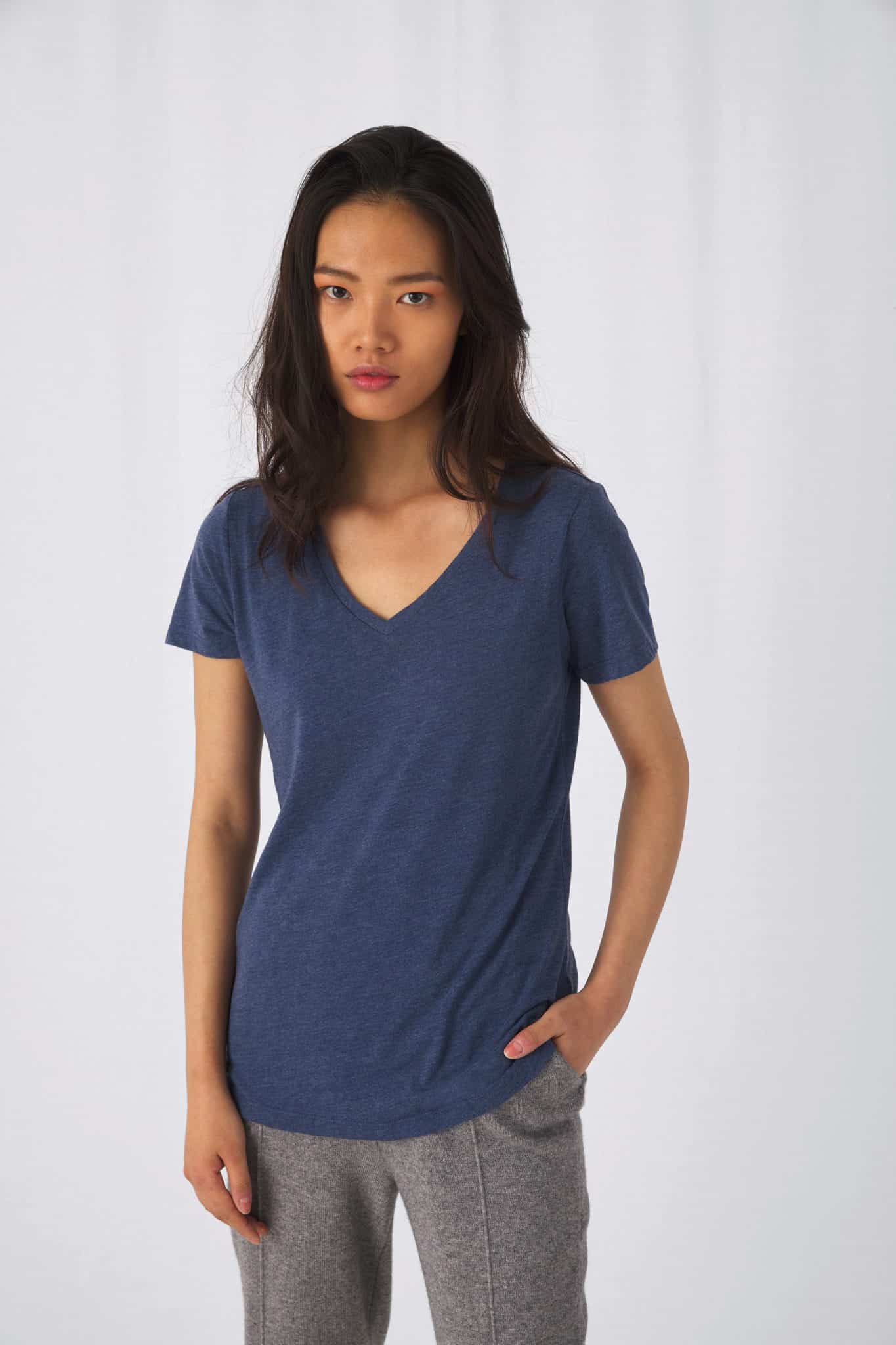 Miniature 1 pour T-shirt Triblend col V Femme