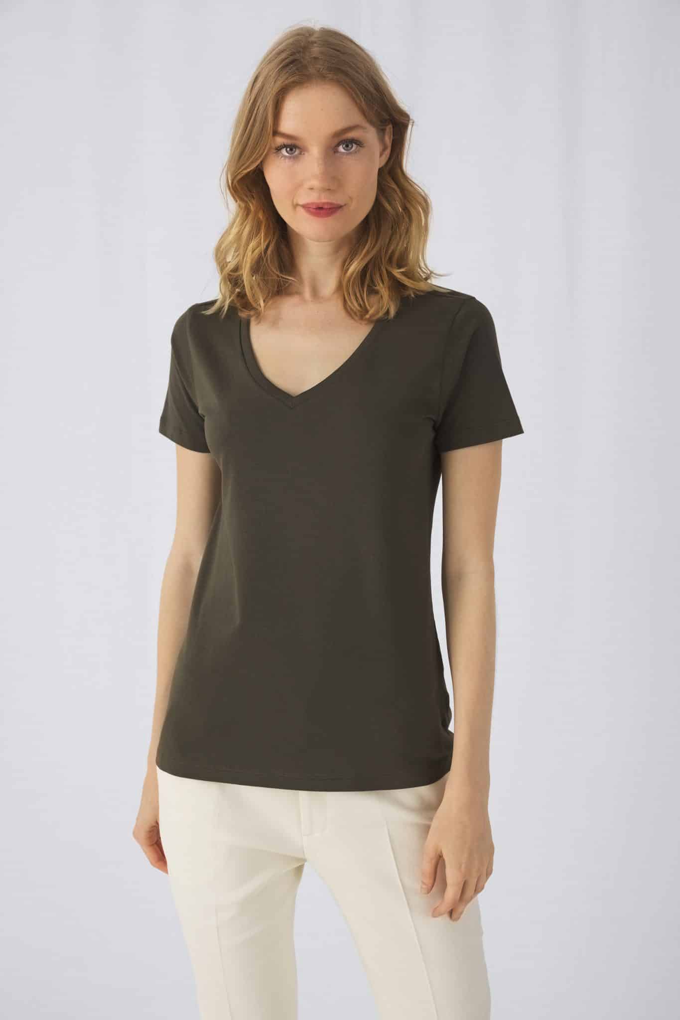 Miniature 1 pour T-shirt Organic Inspire col V Femme