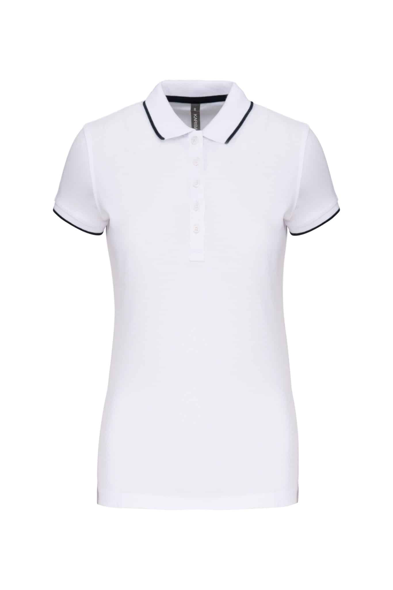 Miniature 13 pour Polo maille piquée manches courtes femme