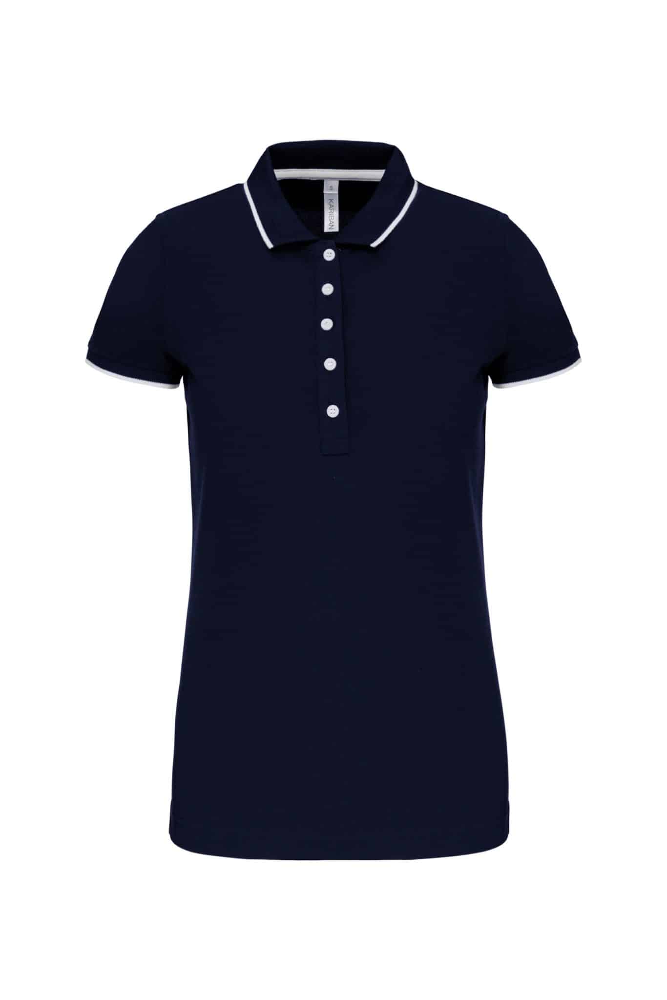 Miniature 11 pour Polo maille piquée manches courtes femme