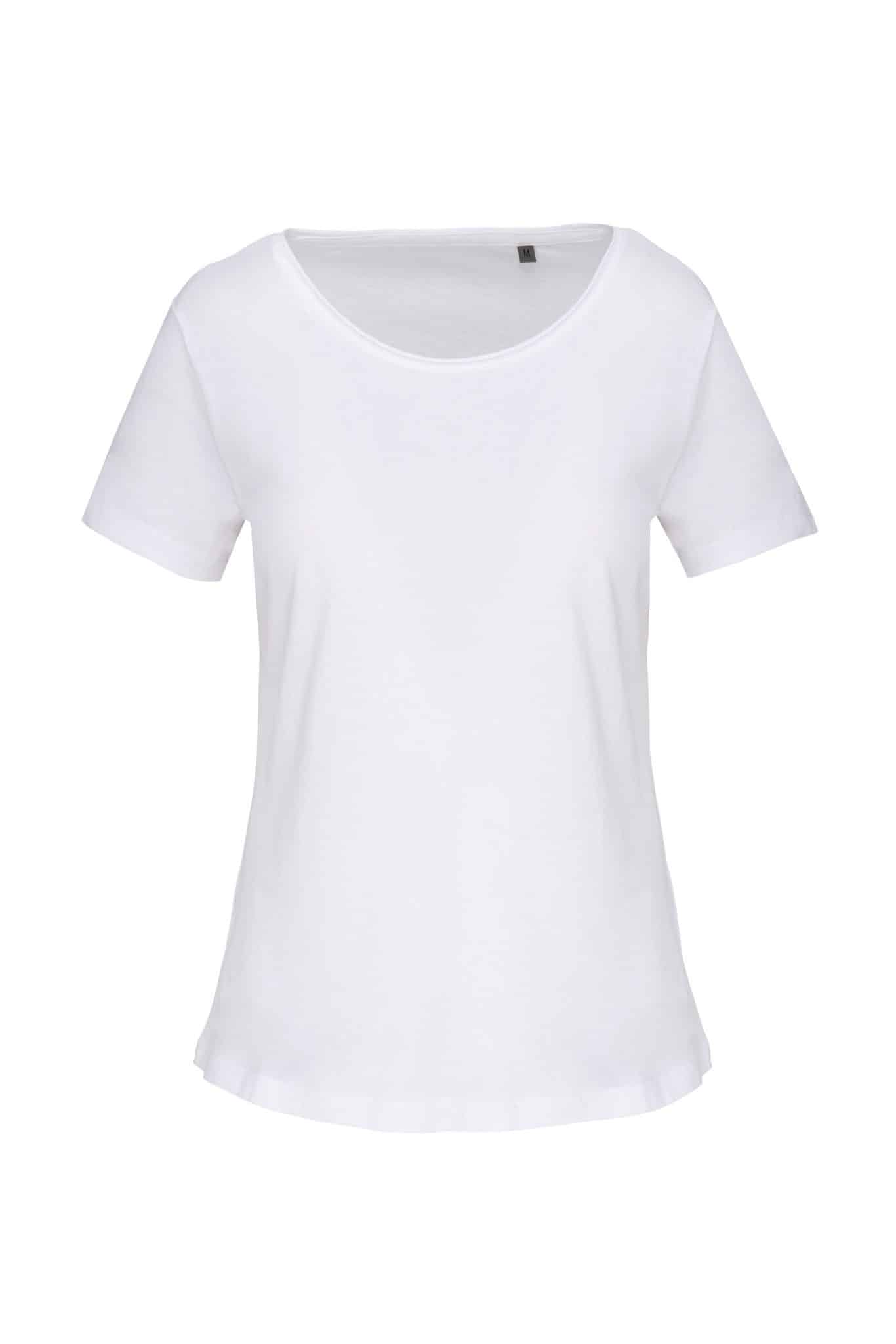 Miniature 10 pour T-shirt Bio col à bords francs manches courtes femme