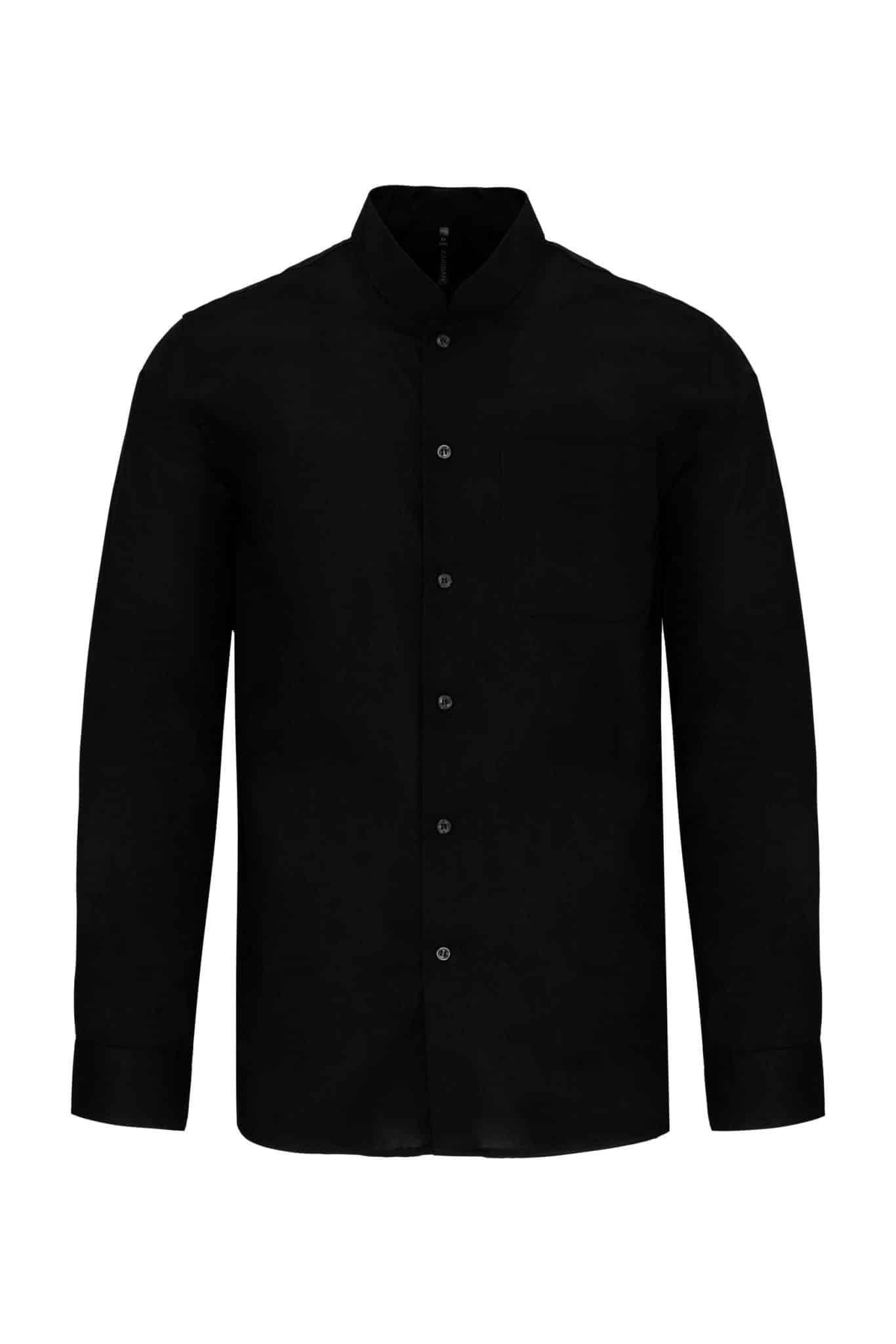 Miniature 13 pour Chemise col mao manches longues