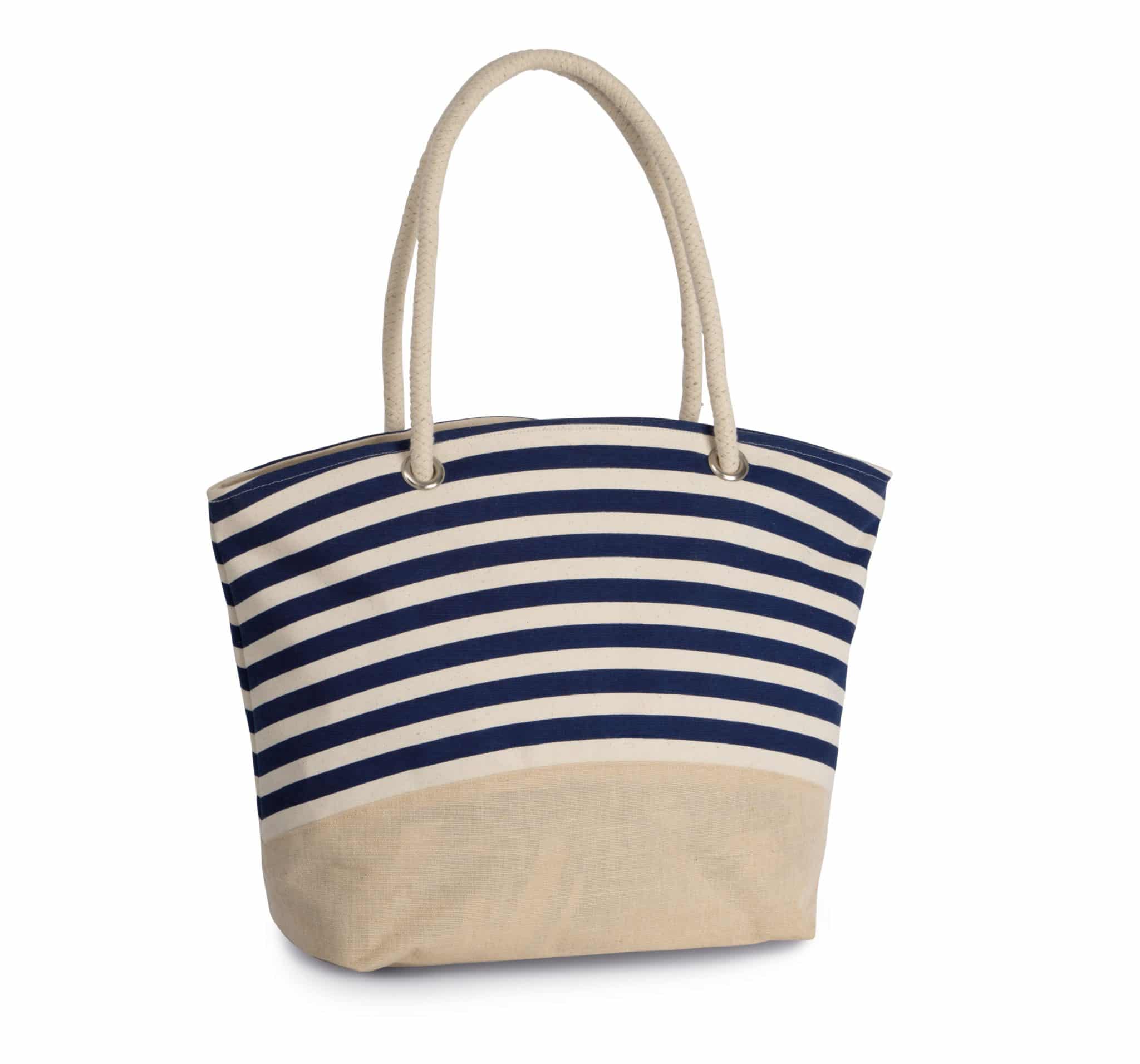 Miniature 1 pour Sac shopping style marin en toile de jute