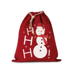 Visuel Sac coton à cordon motif bonhomme de neige
