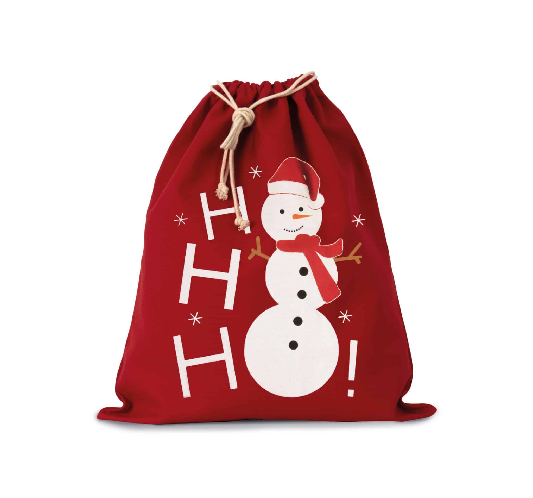 Miniature 1 pour Sac coton à cordon motif bonhomme de neige