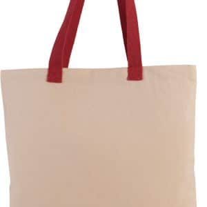 Visuel Sac shopping plat en toile avec poignées contrastées