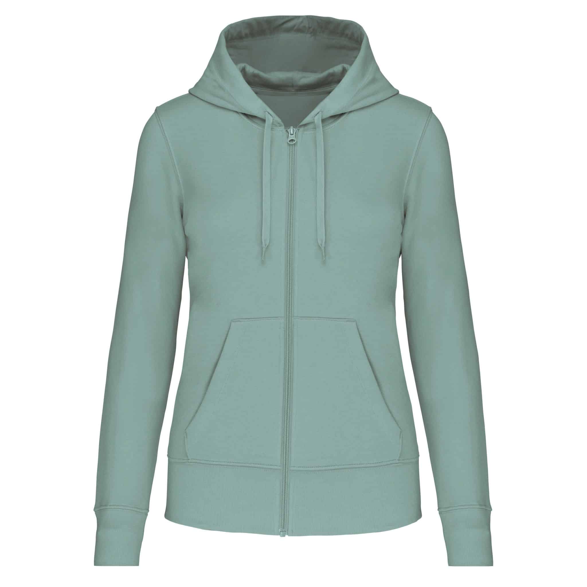 Miniature 17 pour Sweat-shirt écoresponsable zippé à capuche femme