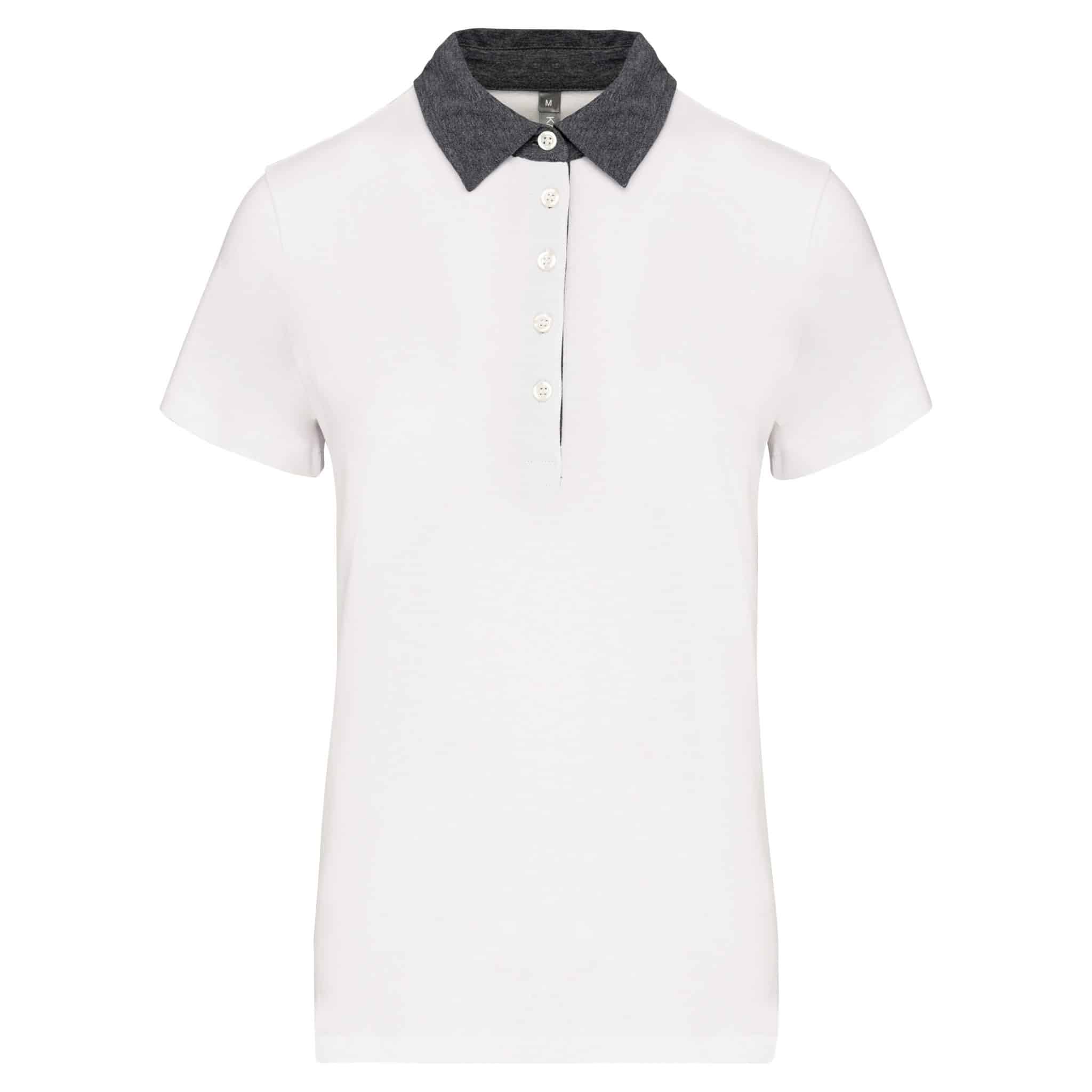 Miniature 16 pour Polo jersey bicolore femme