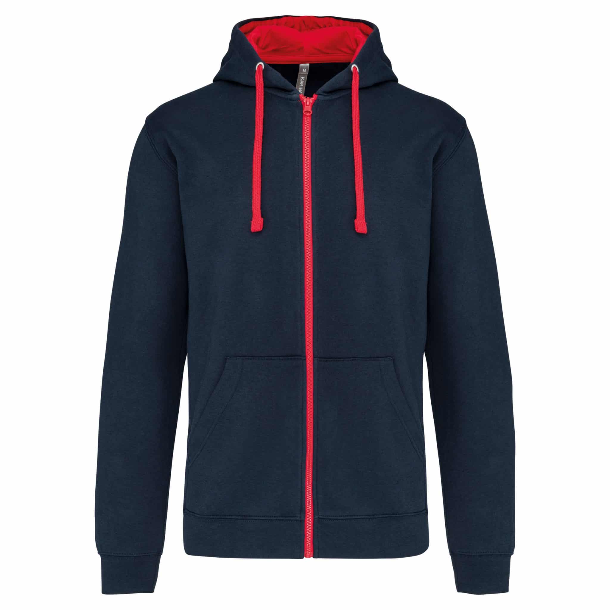 Miniature 16 pour Sweat-shirt zippé capuche contrastée