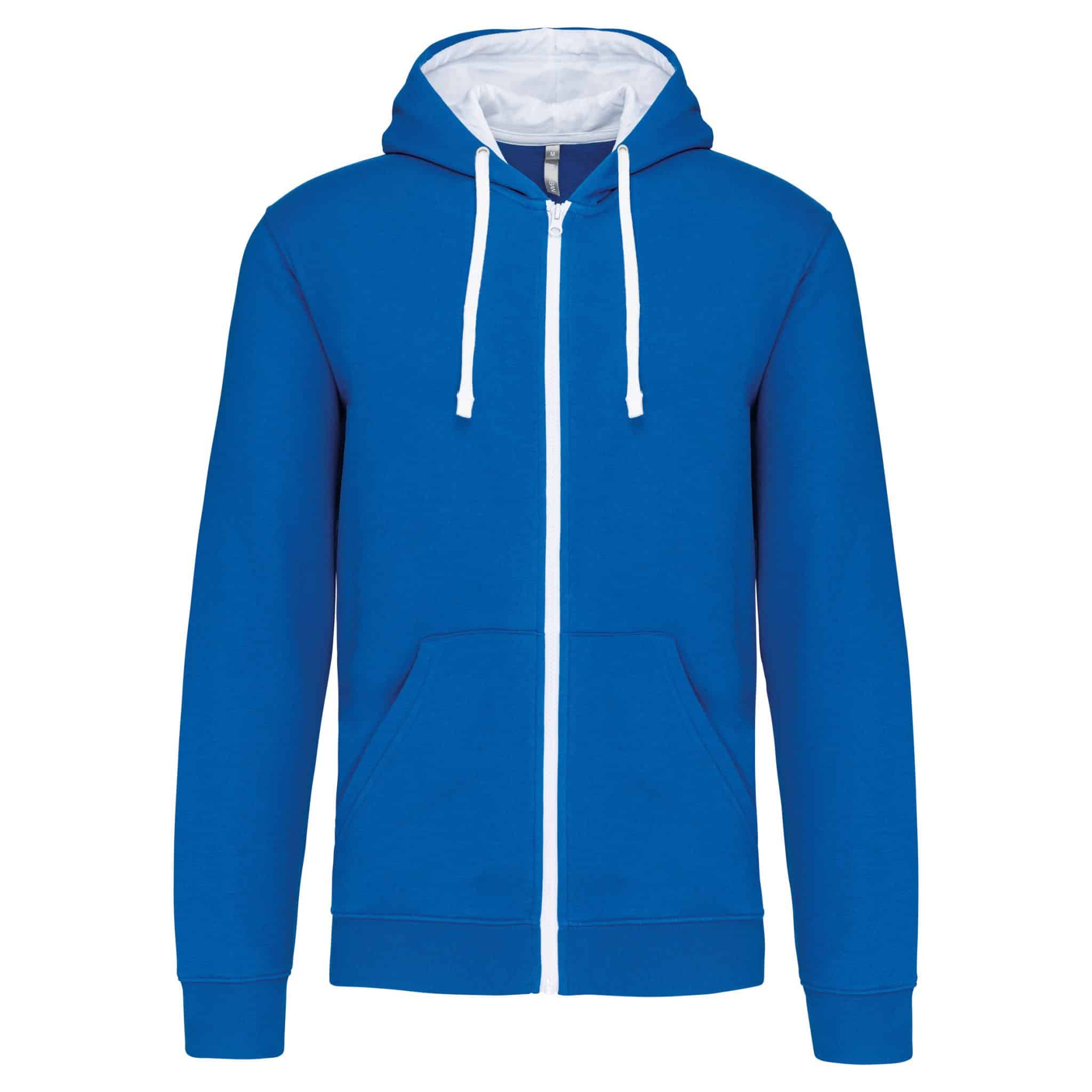 Miniature 14 pour Sweat-shirt zippé capuche contrastée