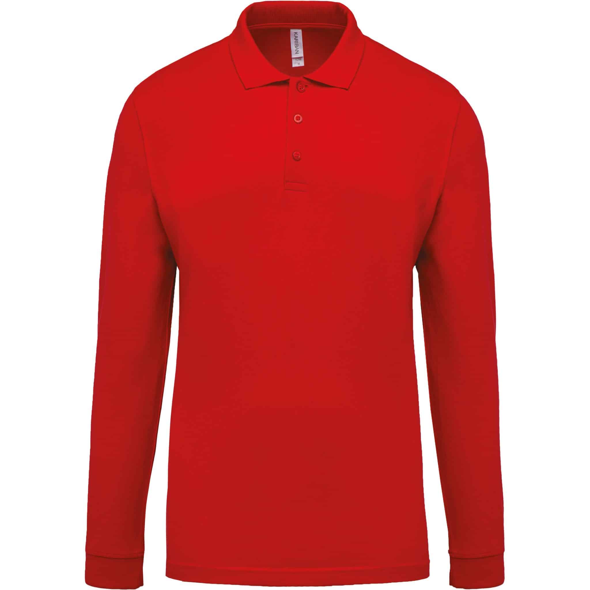 Miniature 20 pour Polo piqué manches longues homme