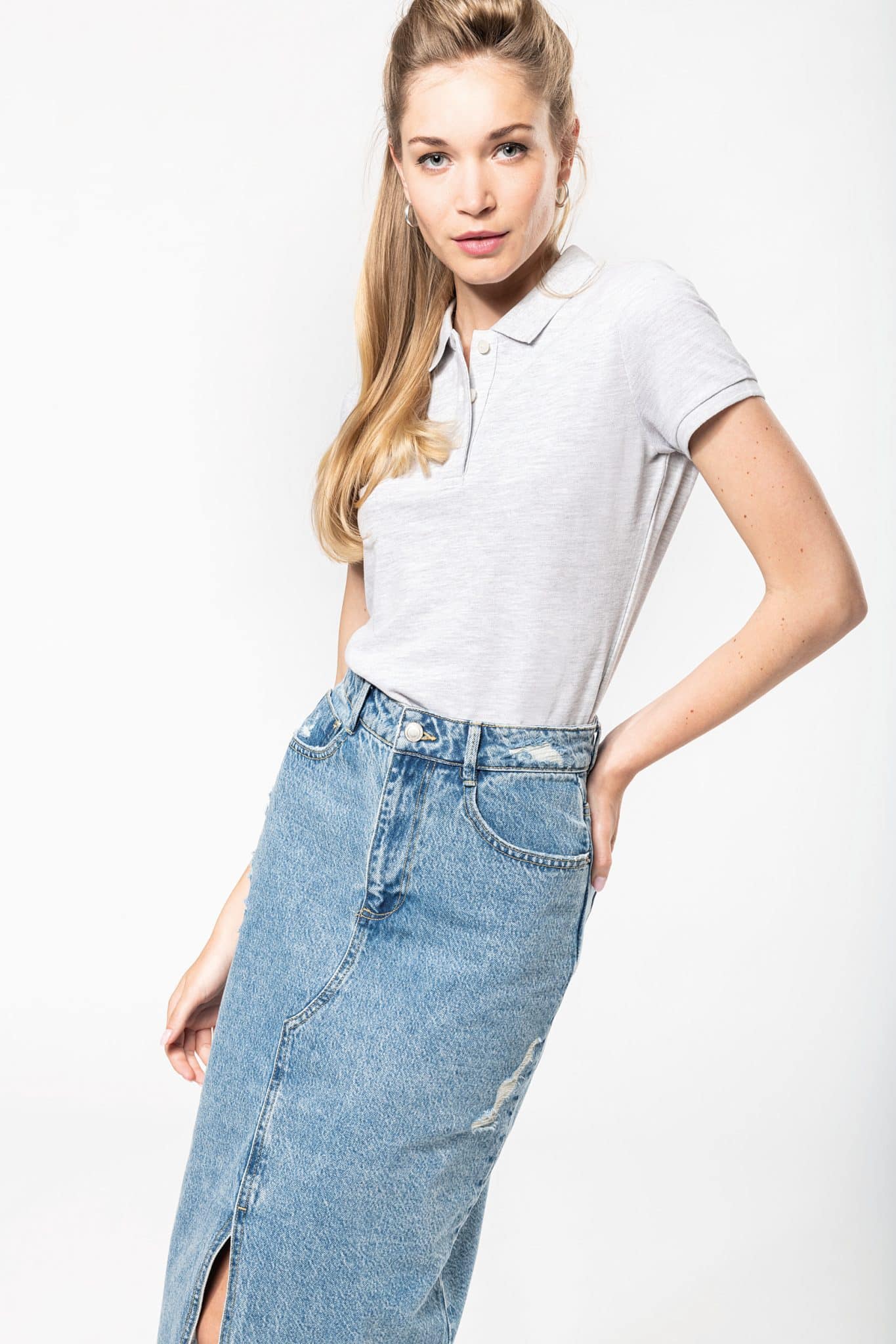 Miniature 3 pour Polo vintage manches courtes femme