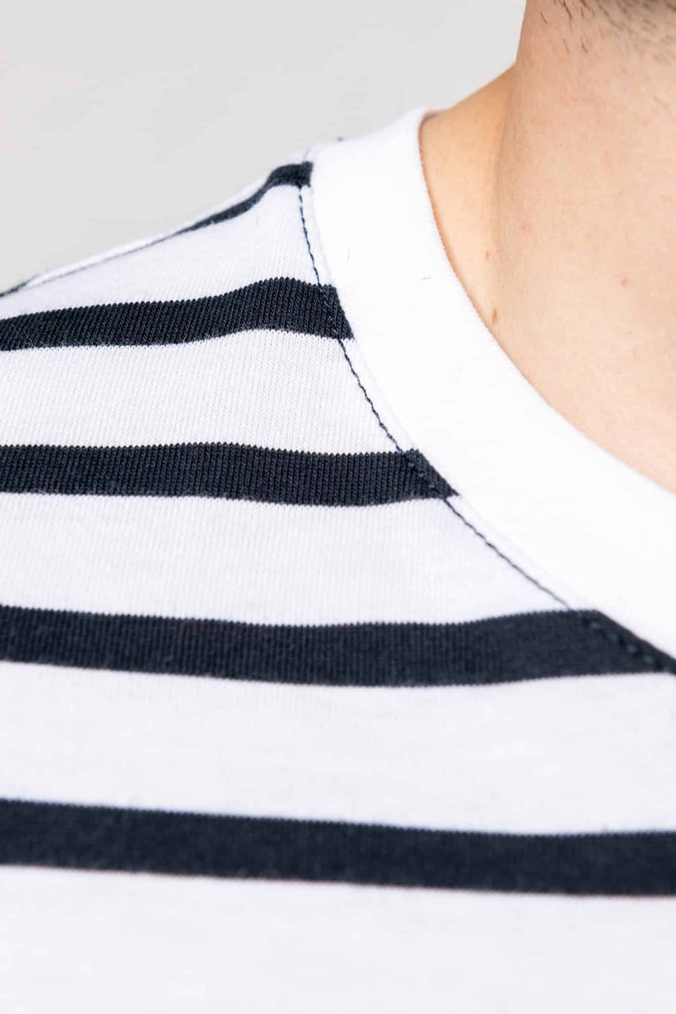 Miniature 6 pour T-shirt rayé marin avec poche manches courtes homme