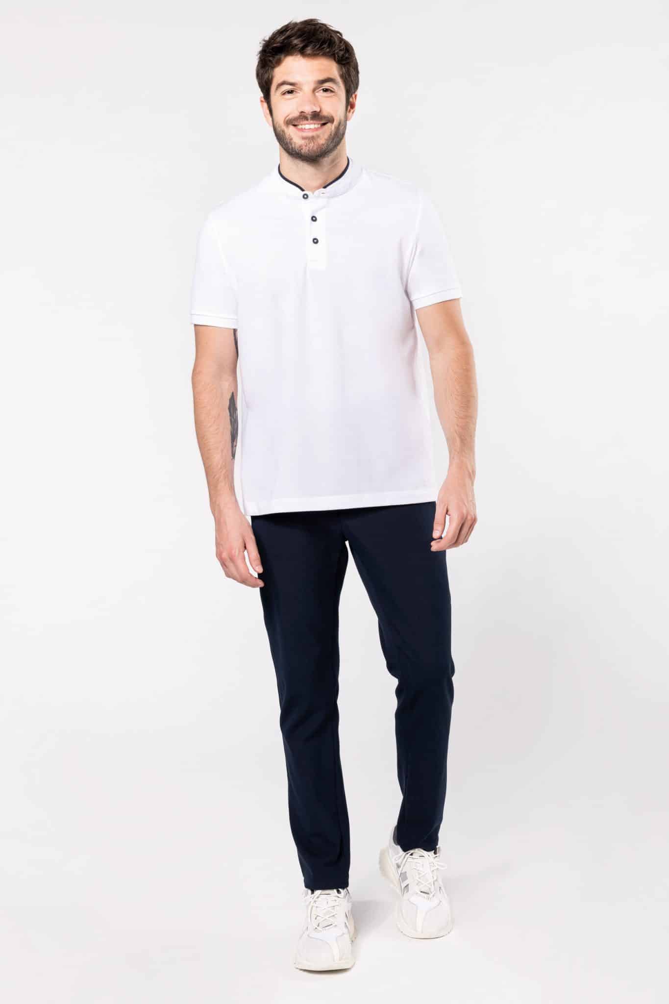 Miniature 4 pour Polo col mao manches courtes homme