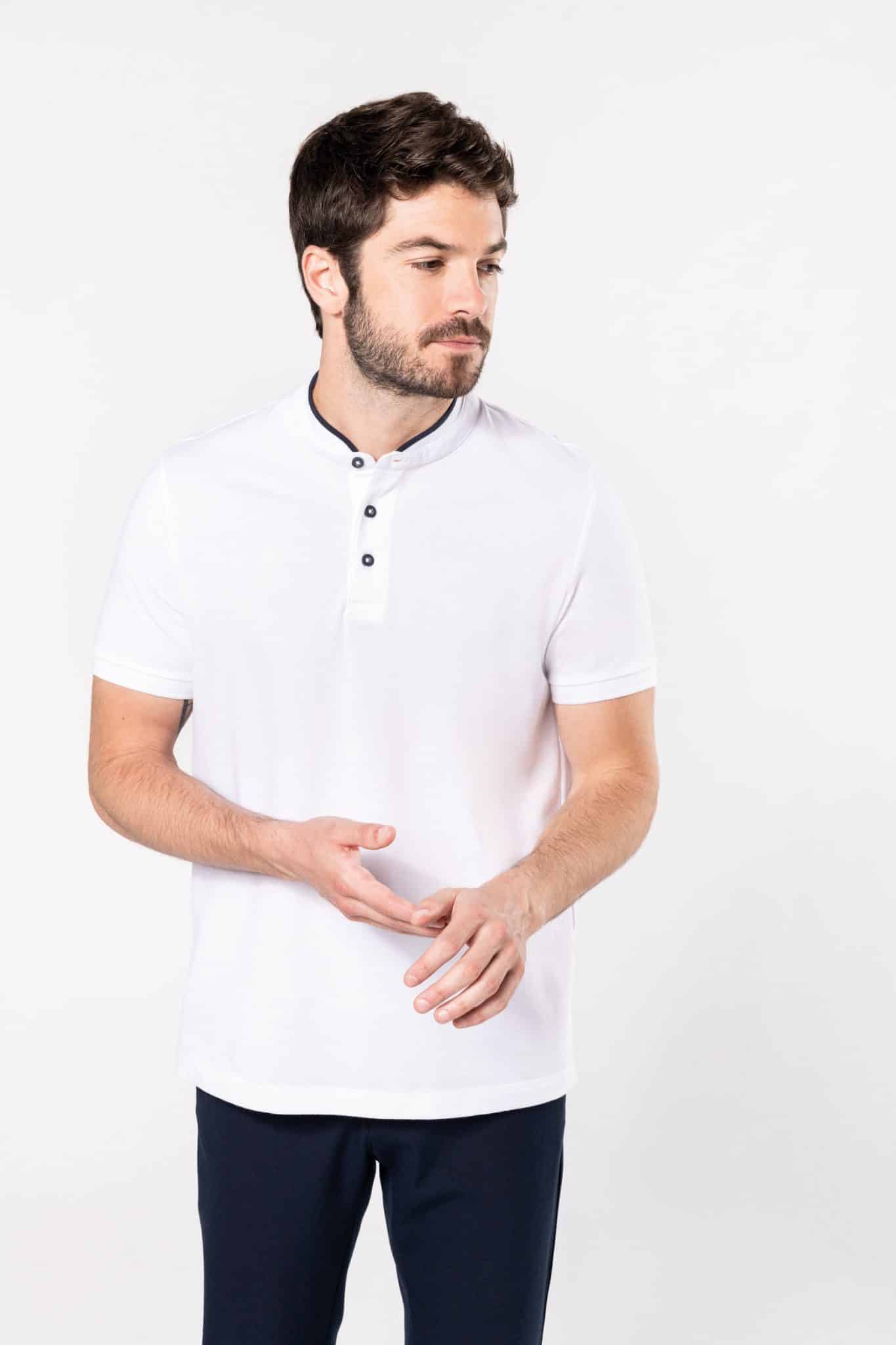 Miniature 3 pour Polo col mao manches courtes homme