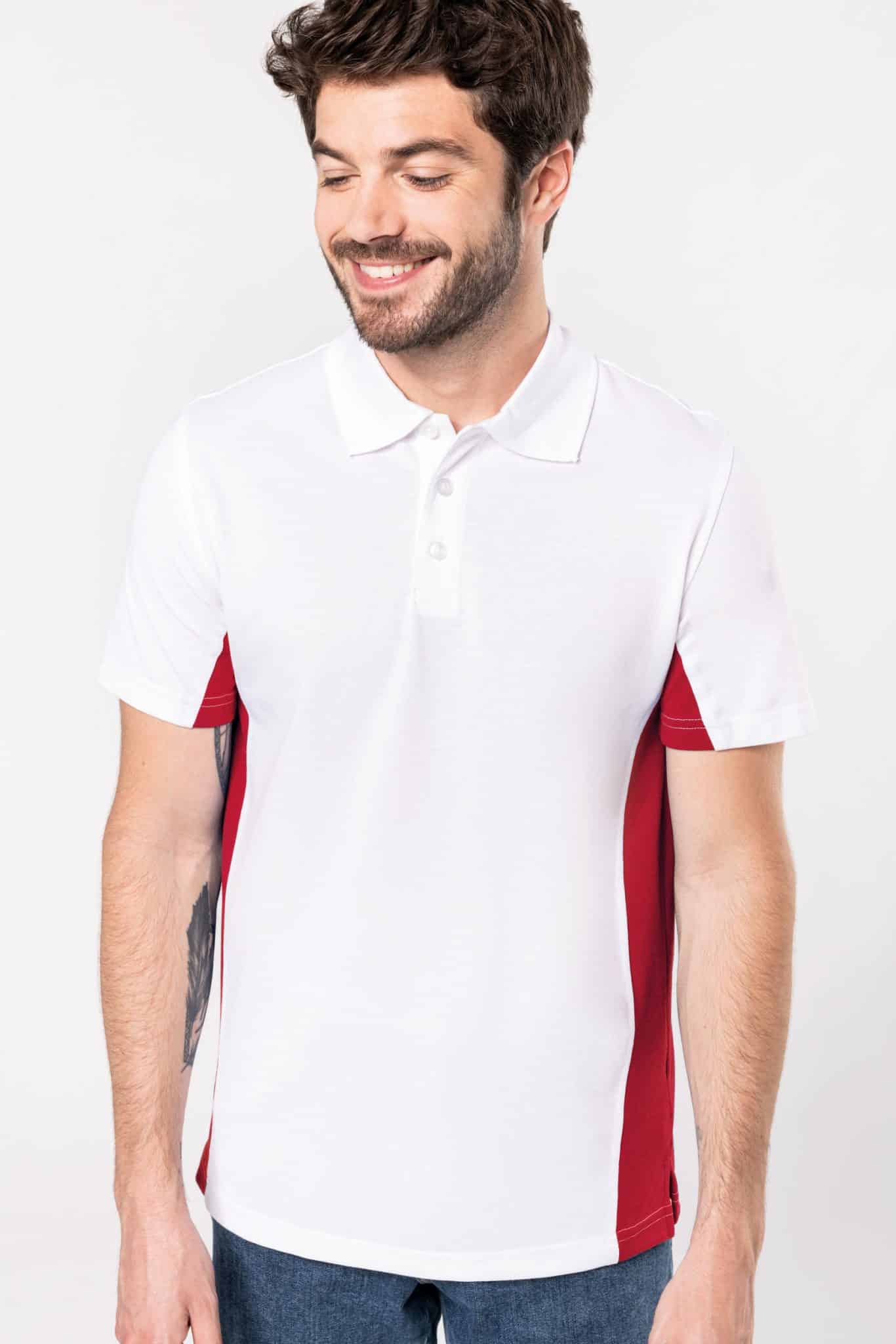 Miniature 1 pour Polo piqué manches courtes bicolore homme