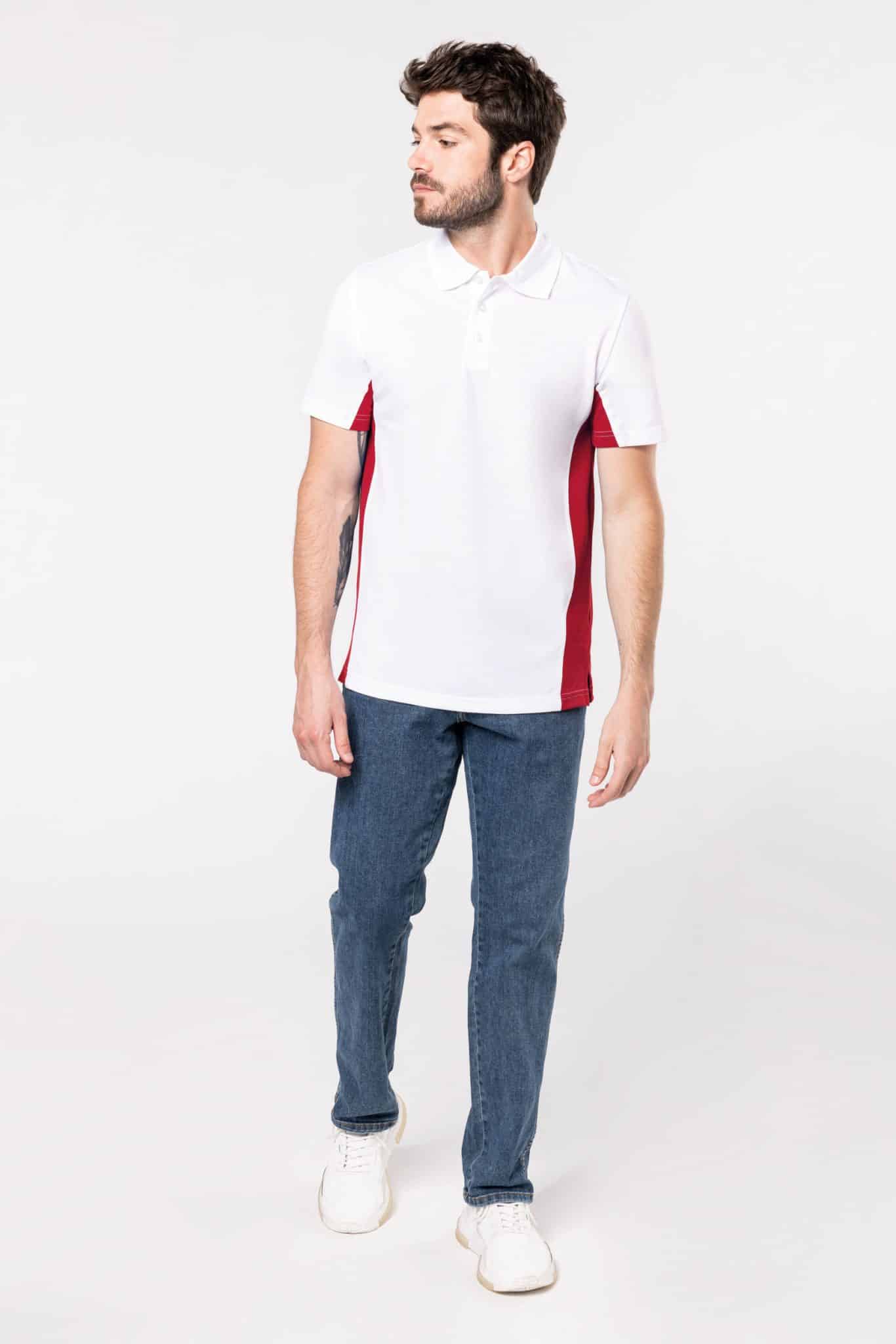 Miniature 4 pour Polo piqué manches courtes bicolore homme