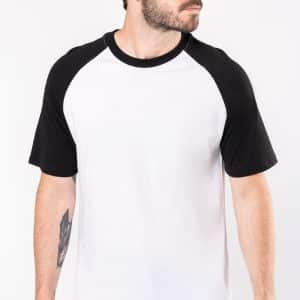 Visuel Baseball > t-shirt bicolore manches courtes