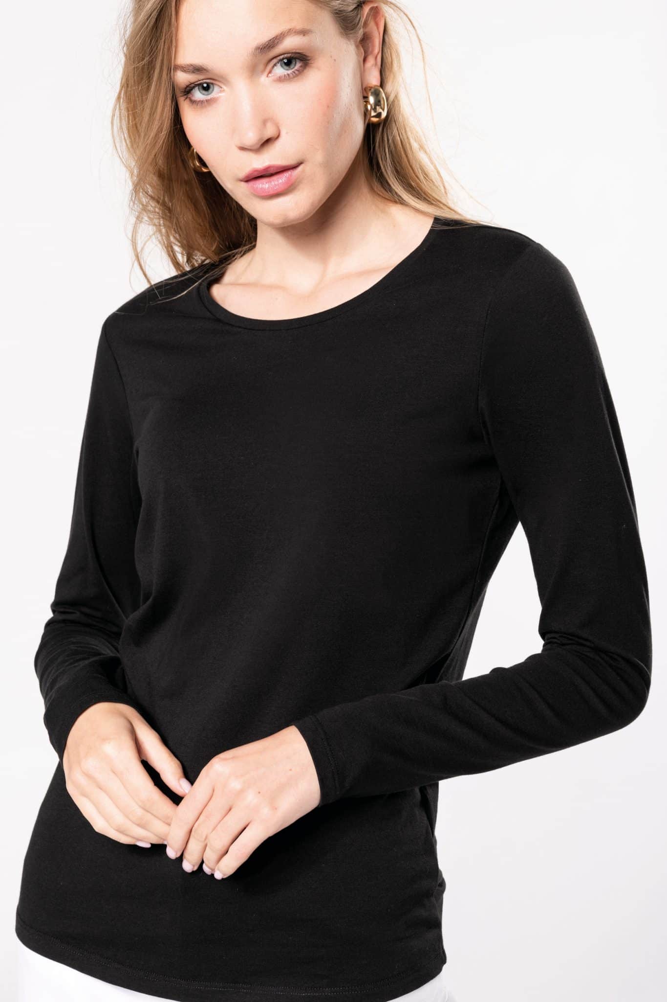 Miniature 3 pour T-shirt col rond manches longues femme