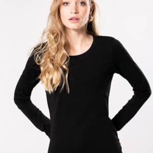 Visuel T-shirt col rond manches longues femme
